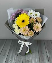Букет цветов из:  Розы, Герберы и Хризантемы #REPLACE_PRED# Этоке