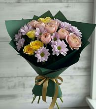Букет цветов из:  Хризантемы и Розы в Этоке