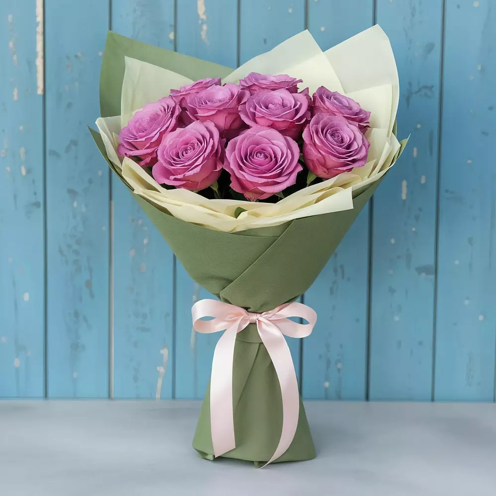 Букет Розы Фёрст Леди в Этоке