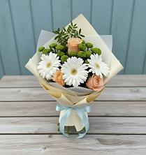 Букет цветов из:  Герберы, Розы и Хризантемы в Этоке