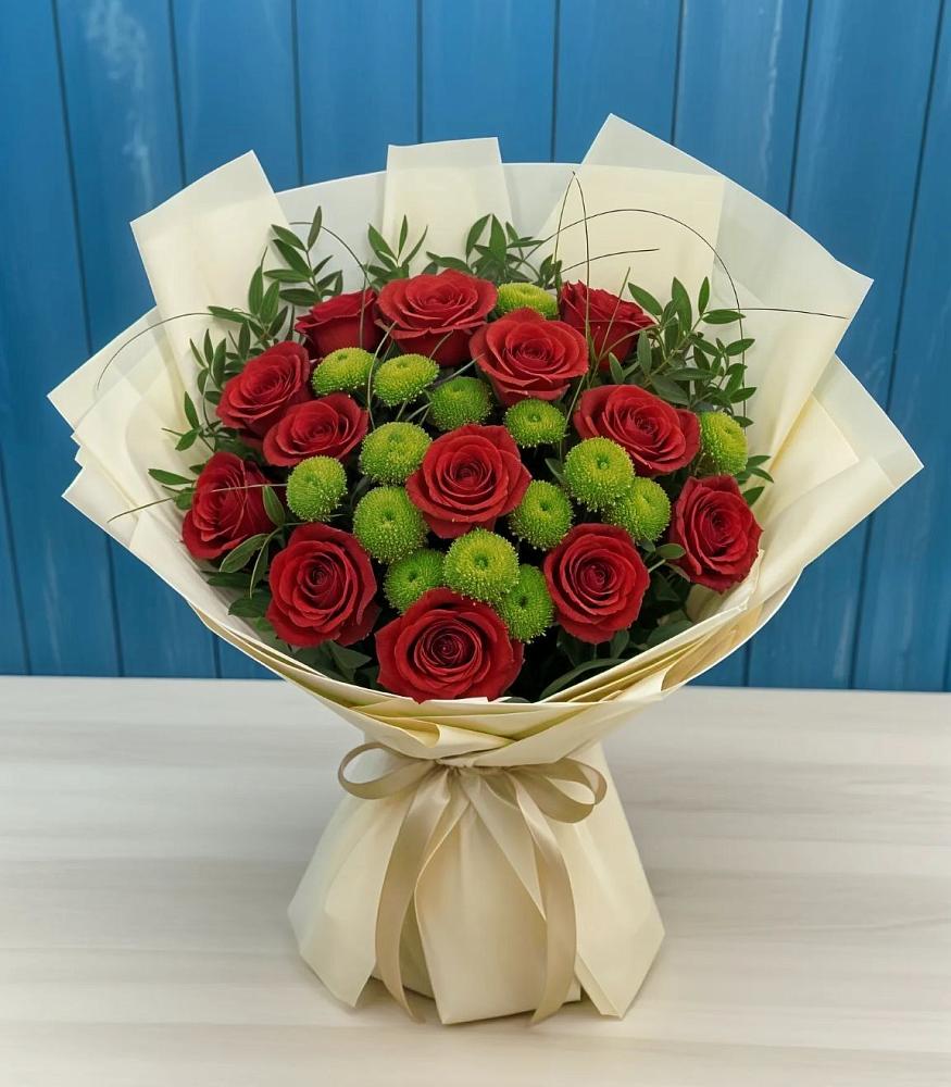 Букет цветов из: Розы и Хризантемы в Этоке