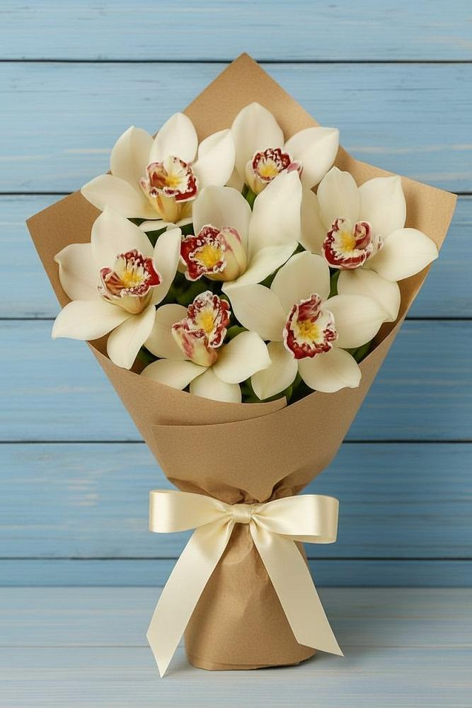 Букет цветов из: Орхидеи и Розы в Этоке